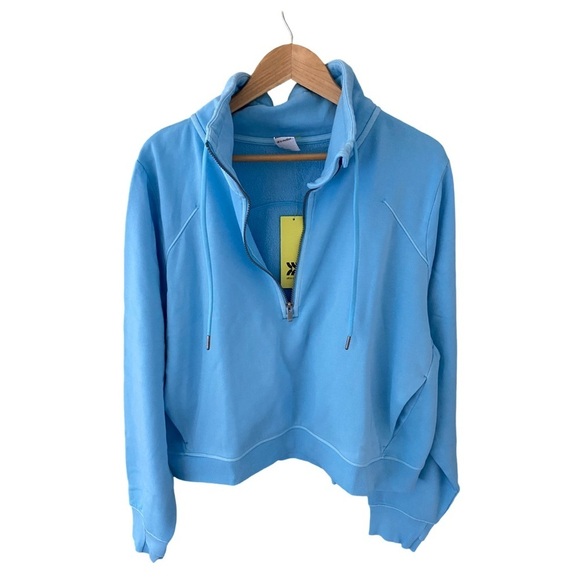 All In Motion Blue Mock Neck 1/2 Zip Core Fleece Sweatshirt NWT Size 1X - Picture 2 of 6